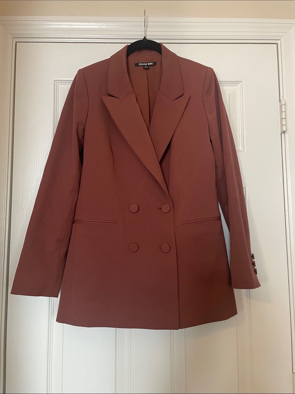 Gianni Bini Rust-Tone Double-Breasted Blazer